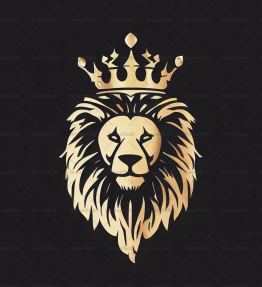 Majestätischer Löwe und Krone